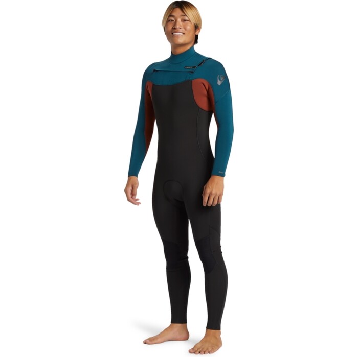 2024 Quiksilver Mnner Everyday Sessions 4/3mm Brustreiverschluss Neoprenanzug EQYW103201 - Midnight Turquoise